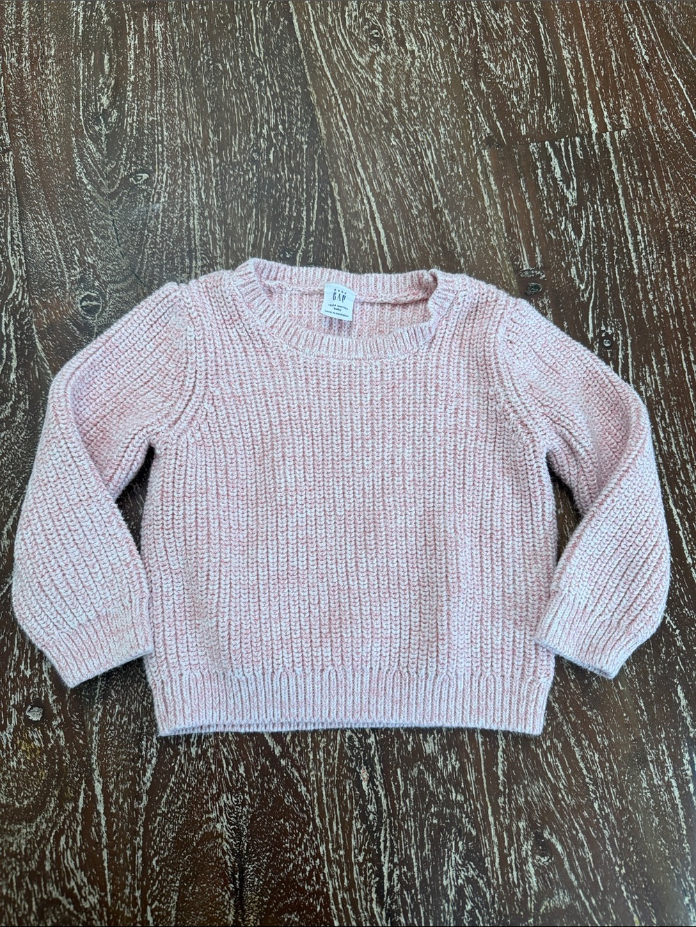 GAP Light Pink Ribbed Crewneck Sweater